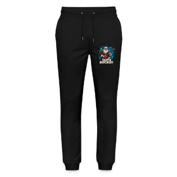 Rocking Santa Claus with guitar - Stanley/Stella Mover Unisex Organic Jogging Trousers - black - Front - Marisol (170cm) & Nik (191cm)
