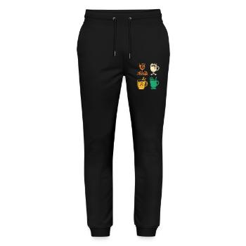 Weihnachtsmann Glühwein Weihnachten - Stanley/Stella Unisex Bio Jogginghose Mover  - Schwarz - Vorne - Marisol (170cm) & Nik (191cm)