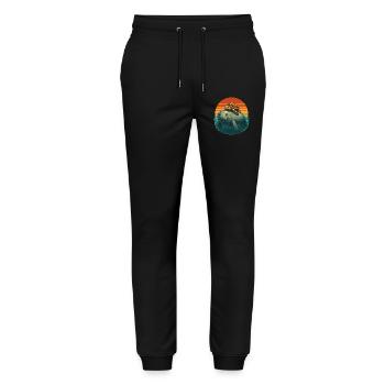Manatee Turtle Ocean Friends - Stanley/Stella Mover Unisex Organic Jogging Trousers - black - Front - Marisol (170cm) & Nik (191cm)