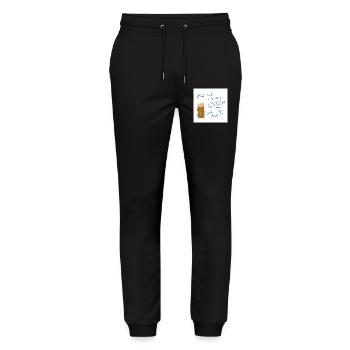 Bleib cool Kölsch Design, Karneval ein Leben lang  - Stanley/Stella Unisex Bio Jogginghose Mover  - Schwarz - Vorne - Marisol (170cm) & Nik (191cm)