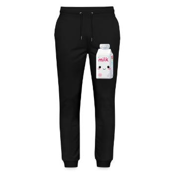 Milk Kawaii - Stanley/Stella Mover Unisex Organic Jogging Trousers - black - Front - Marisol (170cm) & Nik (191cm)