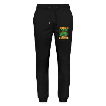 Funny Harmonica Player Master Harmonica - Stanley/Stella Unisex Bio Jogginghose Mover  - Schwarz - Vorne - Marisol (170cm) & Nik (191cm)