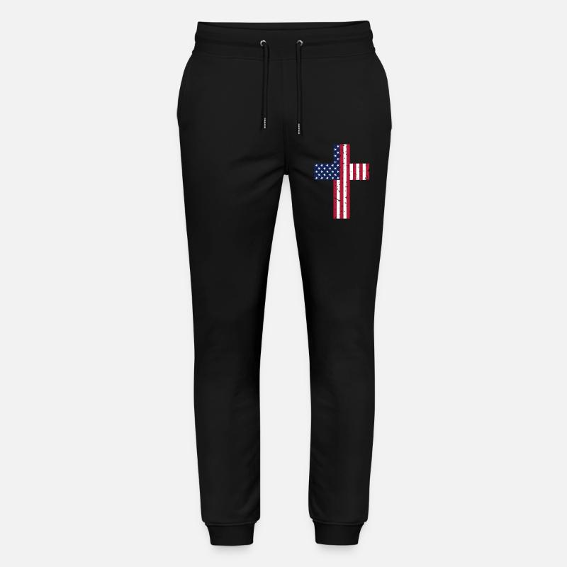 USA Kreuz Flagge - Stanley/Stella Unisex Bio Jogginghose Mover  - Schwarz
