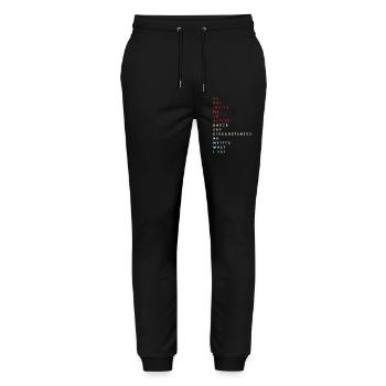 Techno House, Electro Festival, Hardstyle, EDM - Pantalon de jogging bio MOVER Stanley/Stella unisexe - noir - Devant - Marisol (170cm) & Nik (191cm)