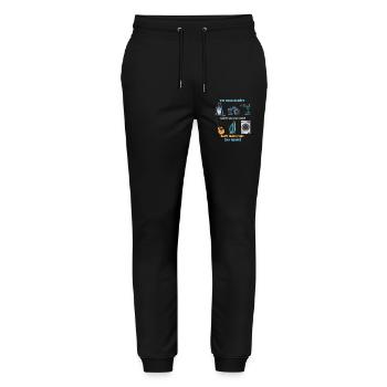 Gadgets Bande: Chef hat Unreht - Stanley/Stella Unisex Bio Jogginghose Mover  - Schwarz - Vorne - Marisol (170cm) & Nik (191cm)