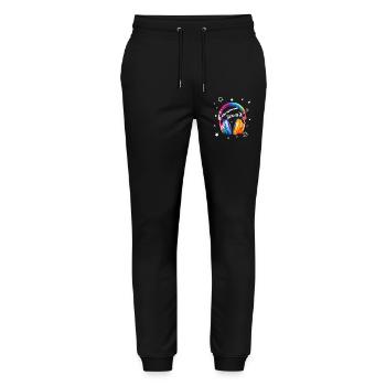 Christmas Rock Kopfhörer Weihnachten cool - Stanley/Stella Unisex Bio Jogginghose Mover  - Schwarz - Vorne - Marisol (170cm) & Nik (191cm)