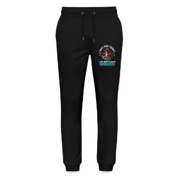 North Sea NEED NO THERAPY MUST GO TO NORDDEICH - Stanley/Stella Mover Unisex Organic Jogging Trousers - black - Front - Marisol (170cm) & Nik (191cm)