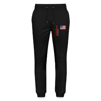 San Francisco - Pantalon de jogging bio MOVER Stanley/Stella unisexe - noir - Devant - Marisol (170cm) & Nik (191cm)