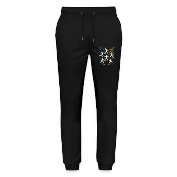 Handball Team Tactics, Circle Runner Defence, Coach - Stanley/Stella Mover Unisex Organic Jogging Trousers - black - Front - Marisol (170cm) & Nik (191cm)