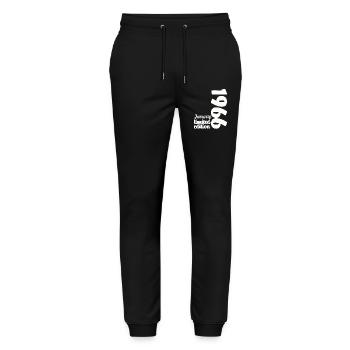 Anniversaire Janvier 1966 Limited Edition Cadeau - Pantalon de jogging bio MOVER Stanley/Stella unisexe - noir - Devant - Marisol (170cm) & Nik (191cm)