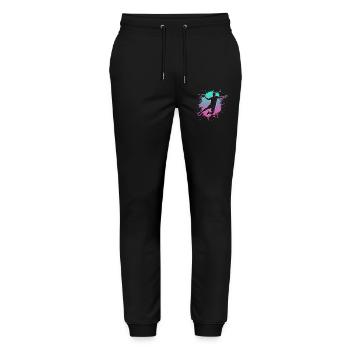Handball Motif for Handball Players & Coaches Gift - Stanley/Stella Mover Unisex Organic Jogging Trousers - black - Front - Marisol (170cm) & Nik (191cm)