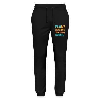 Plan? I don't know, but I'll go through with it - Stanley/Stella Mover Unisex Organic Jogging Trousers - black - Front - Marisol (170cm) & Nik (191cm)
