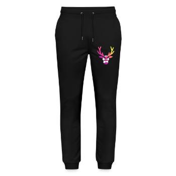 Furious Christmas Snow Deer Head - Stanley/Stella Mover Unisex Organic Jogging Trousers - black - Front - Marisol (170cm) & Nik (191cm)