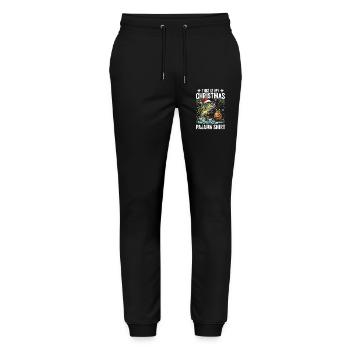 Christmas Fish Pajama Shirt - Stanley/Stella Mover Unisex Organic Jogging Trousers - black - Front - Marisol (170cm) & Nik (191cm)