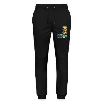 Geburtstag Dezember 1955 Geschenk Tie And Dye Tee - Stanley/Stella Unisex Bio Jogginghose Mover  - Schwarz - Vorne - Marisol (170cm) & Nik (191cm)