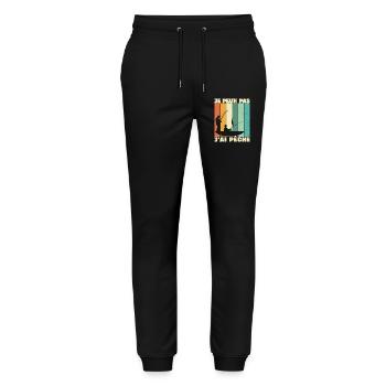 Je Peux Pas J'ai Pêche - Pantalon de jogging bio MOVER Stanley/Stella unisexe - noir - Devant - Marisol (170cm) & Nik (191cm)