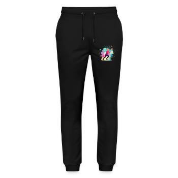 Lacrosse, Lacrosse Player Woman, Lacrosse Graphic - Stanley/Stella Mover Unisex Organic Jogging Trousers - black - Front - Marisol (170cm) & Nik (191cm)