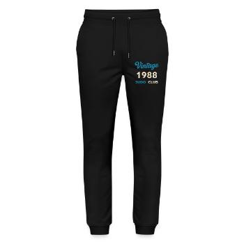 Vintage 1988 Judo Club Retro Geburtsjahr Geschenk - Stanley/Stella Unisex Bio Jogginghose Mover  - Schwarz - Vorne - Marisol (170cm) & Nik (191cm)