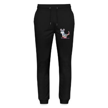 Maus Skifahrer Ski Wintersport - Stanley/Stella Unisex Bio Jogginghose Mover  - Schwarz - Vorne - Marisol (170cm) & Nik (191cm)