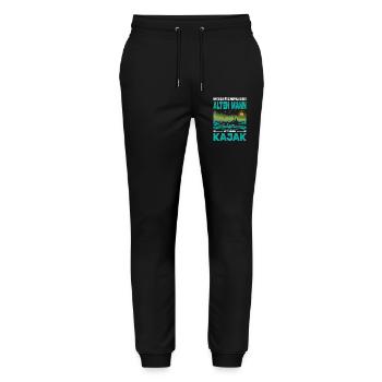 Kayaker Gifts Kayak Water Sports Outfits - Stanley/Stella Mover Unisex Organic Jogging Trousers - black - Front - Marisol (170cm) & Nik (191cm)