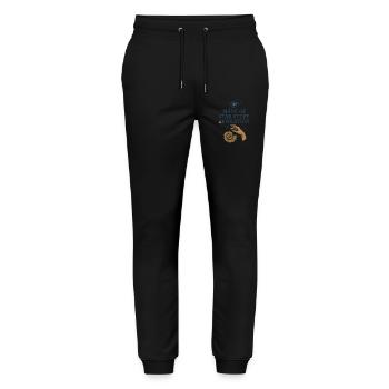 Charles Darwin Don Natural - Pantalon de jogging bio MOVER Stanley/Stella unisexe - noir - Devant - Marisol (170cm) & Nik (191cm)