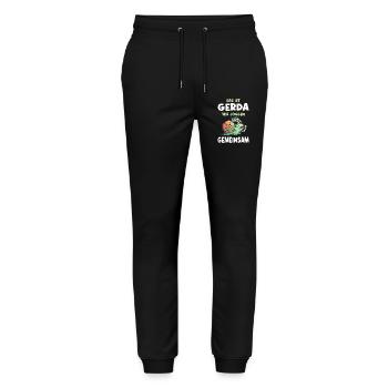 Jogging Gift Jogger Running Sports Fitness - Stanley/Stella Mover Unisex Organic Jogging Trousers - black - Front - Marisol (170cm) & Nik (191cm)