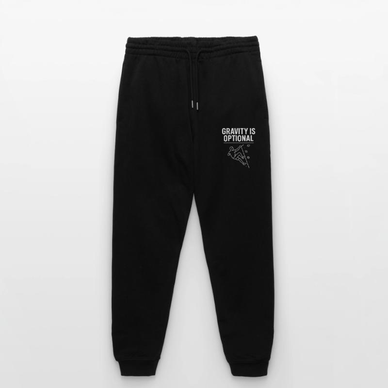 Gravity is optional climbing statement Stanley/Stella Mover Unisex Organic Jogging Trousers
