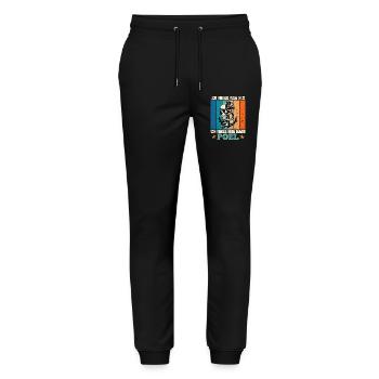 Baltic Sea DOESN'T HAVE TO DO ANYTHING JUST HAS TO GO TO POEL Lustig - Stanley/Stella Mover Unisex Organic Jogging Trousers - black - Front - Marisol (170cm) & Nik (191cm)