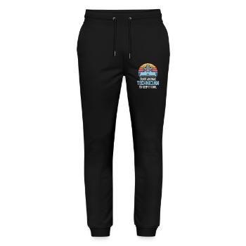 HVAC Techniker Retro Klima Experte Design Profis - Stanley/Stella Unisex Bio Jogginghose Mover  - Schwarz - Vorne - Marisol (170cm) & Nik (191cm)