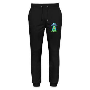 Get In Loser - Funny Llama Alien UFO - Stanley/Stella Mover Unisex Organic Jogging Trousers - black - Front - Marisol (170cm) & Nik (191cm)