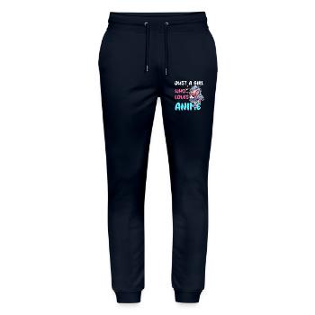 Mädchen liebt Anime Chibi - Stanley/Stella Unisex Bio Jogginghose Mover  - Navy - Vorne - Marisol (170cm) & Nik (191cm)