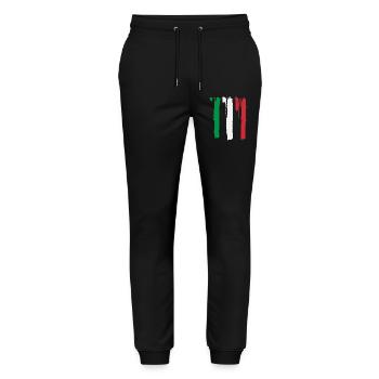 Italien Flagge - Stanley/Stella Unisex Bio Jogginghose Mover  - Schwarz - Vorne - Marisol (170cm) & Nik (191cm)