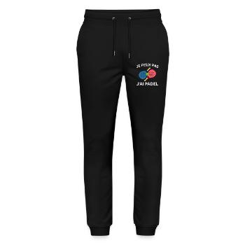 Je peux pas j'ai Padel - Pantalon de jogging bio MOVER Stanley/Stella unisexe - noir - Devant - Marisol (170cm) & Nik (191cm)