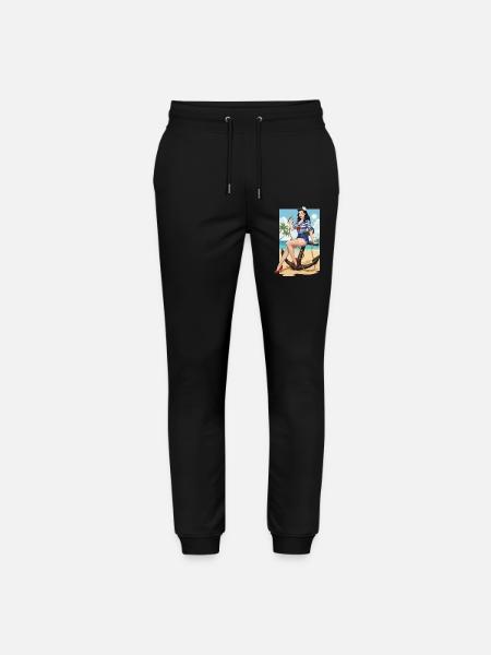 Beach sailor pinup - Stanley/Stella Mover Unisex Organic Jogging Trousers - black