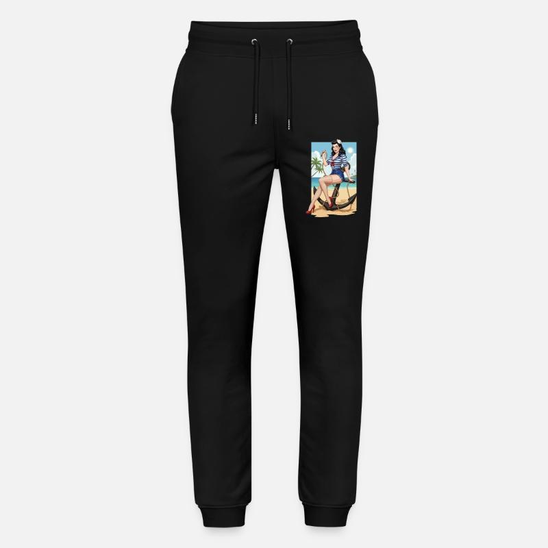 Pin-up de marin de plage - Pantalon de jogging bio MOVER Stanley/Stella unisexe - noir