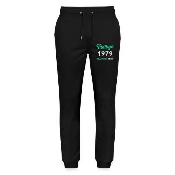 Vintage 1979 – Billiards Club Retro Geburtsjahr - Stanley/Stella Unisex Bio Jogginghose Mover  - Schwarz - Vorne - Marisol (170cm) & Nik (191cm)