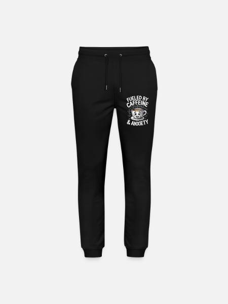 fueled by caffeine and anxiety - Stanley/Stella Mover Unisex Organic Jogging Trousers - black
