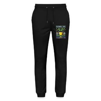 1973 Level 53 Unlocked Gamer Birthday Vintage - Stanley/Stella Mover Unisex Organic Jogging Trousers - black - Front - Marisol (170cm) & Nik (191cm)
