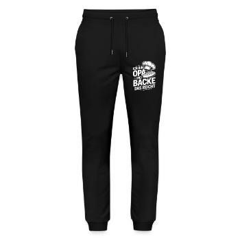 Opa Backt - Stanley/Stella Unisex Bio Jogginghose Mover  - Schwarz - Vorne - Marisol (170cm) & Nik (191cm)