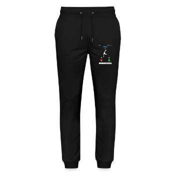 SYLT RUFT UND ICH MUSS GEHEN Sylter Lustiges - Stanley/Stella Unisex Bio Jogginghose Mover  - Schwarz - Vorne - Marisol (170cm) & Nik (191cm)