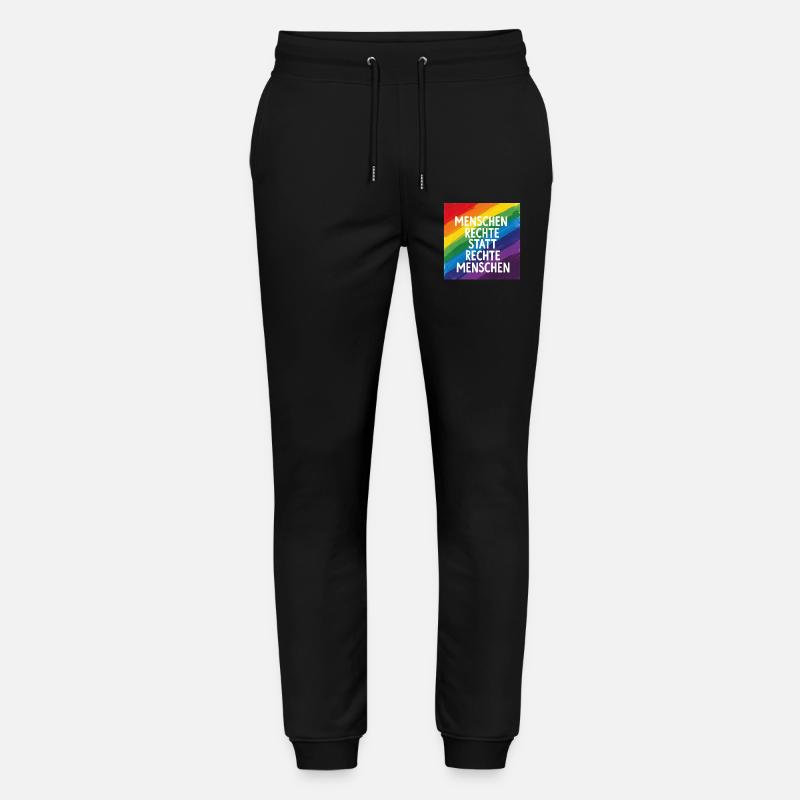Menschenrechte statt rechte Menschen Regenbogen - Stanley/Stella Unisex Bio Jogginghose Mover  - Schwarz