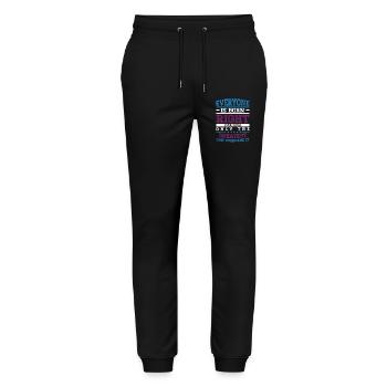 Everyone Is Born Right Handed Funny Lefty Tee Art - Stanley/Stella Mover Unisex Organic Jogging Trousers - black - Front - Marisol (170cm) & Nik (191cm)