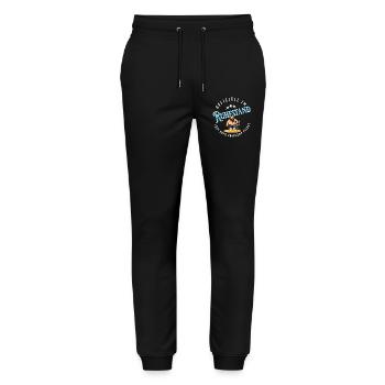 Officially retired – Funny pensioner motif - Stanley/Stella Mover Unisex Organic Jogging Trousers - black - Front - Marisol (170cm) & Nik (191cm)