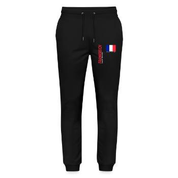 Saint-Tropez - Stanley/Stella Mover Unisex Organic Jogging Trousers - black - Front - Marisol (170cm) & Nik (191cm)