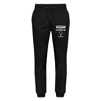 Alter Mann - Straubing Eishockey Fan | Retro - Stanley/Stella Unisex Bio Jogginghose Mover  - Schwarz - Vorne - Marisol (170cm) & Nik (191cm)