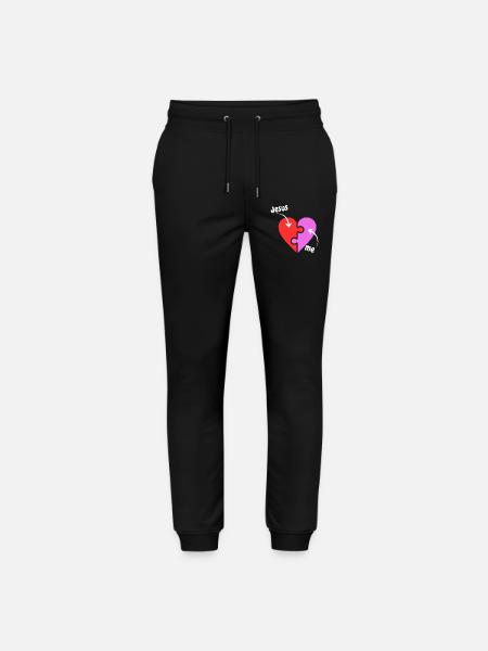 Jesus and me puzzle Heart - Christian - Stanley/Stella Mover Unisex Organic Jogging Trousers - black