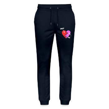 Jesus and me puzzle Heart - Christian - Stanley/Stella Mover Unisex Organic Jogging Trousers - navy - Front - Marisol (170cm) & Nik (191cm)