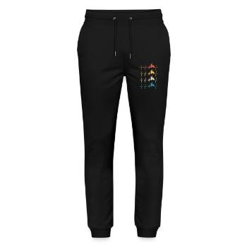 Quad Heartbeat Retro 4x4 ATV Quad Biker - Stanley/Stella Mover Unisex Organic Jogging Trousers - black - Front - Marisol (170cm) & Nik (191cm)