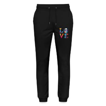 Les King Charles Spaniels adorent la peinture abstraite colorée - Pantalon de jogging bio MOVER Stanley/Stella unisexe - noir - Devant - Marisol (170cm) & Nik (191cm)