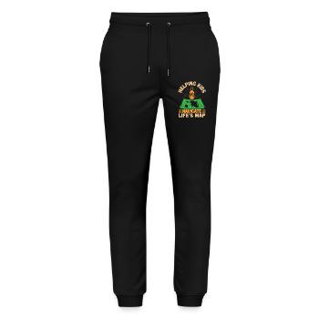 Girl Scout Leader Helping Kids Navigate Scout - Stanley/Stella Mover Unisex Organic Jogging Trousers - black - Front - Marisol (170cm) & Nik (191cm)